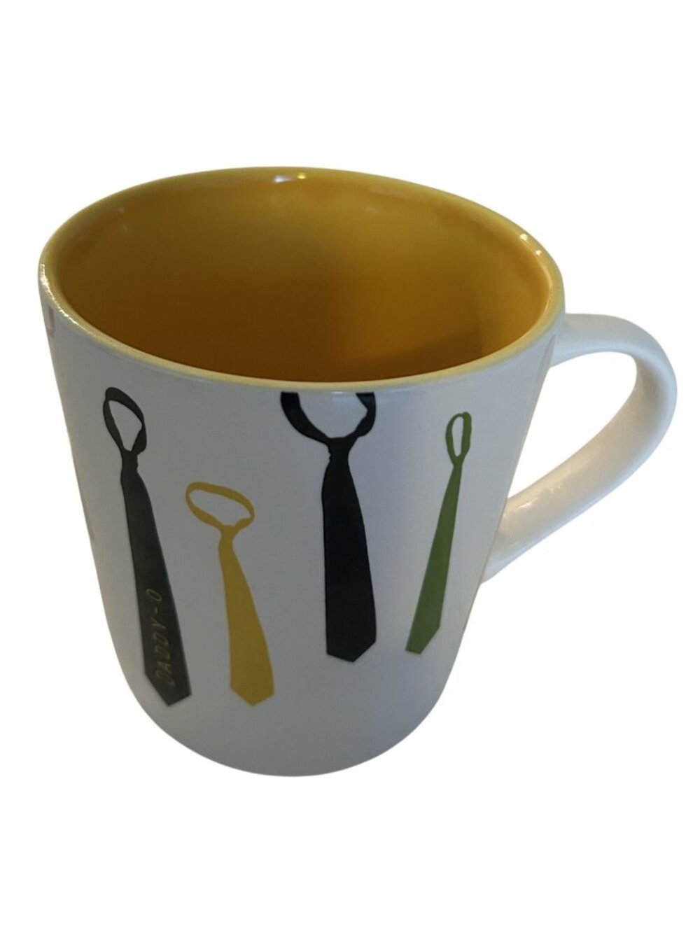2004 Starbucks Daddy-O Pops coffee Mug  Necktie Design 16oz Yellow